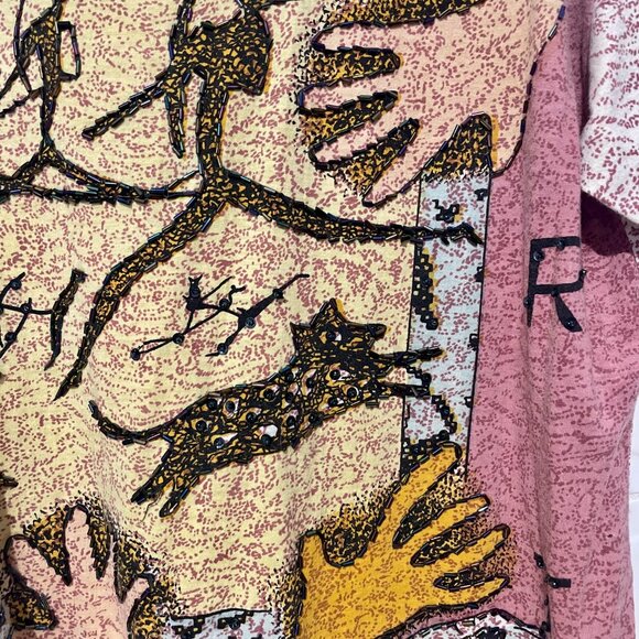 Vintage 90s TOKI F.A.S.H.I.O.N Oversized Beaded Shirt – Unique Beaded Top - Picture 3 of 4